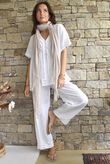 Benji Linen Wave Y Tee White